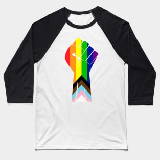 Raised Fist - BLM / Pride Baseball T-Shirt